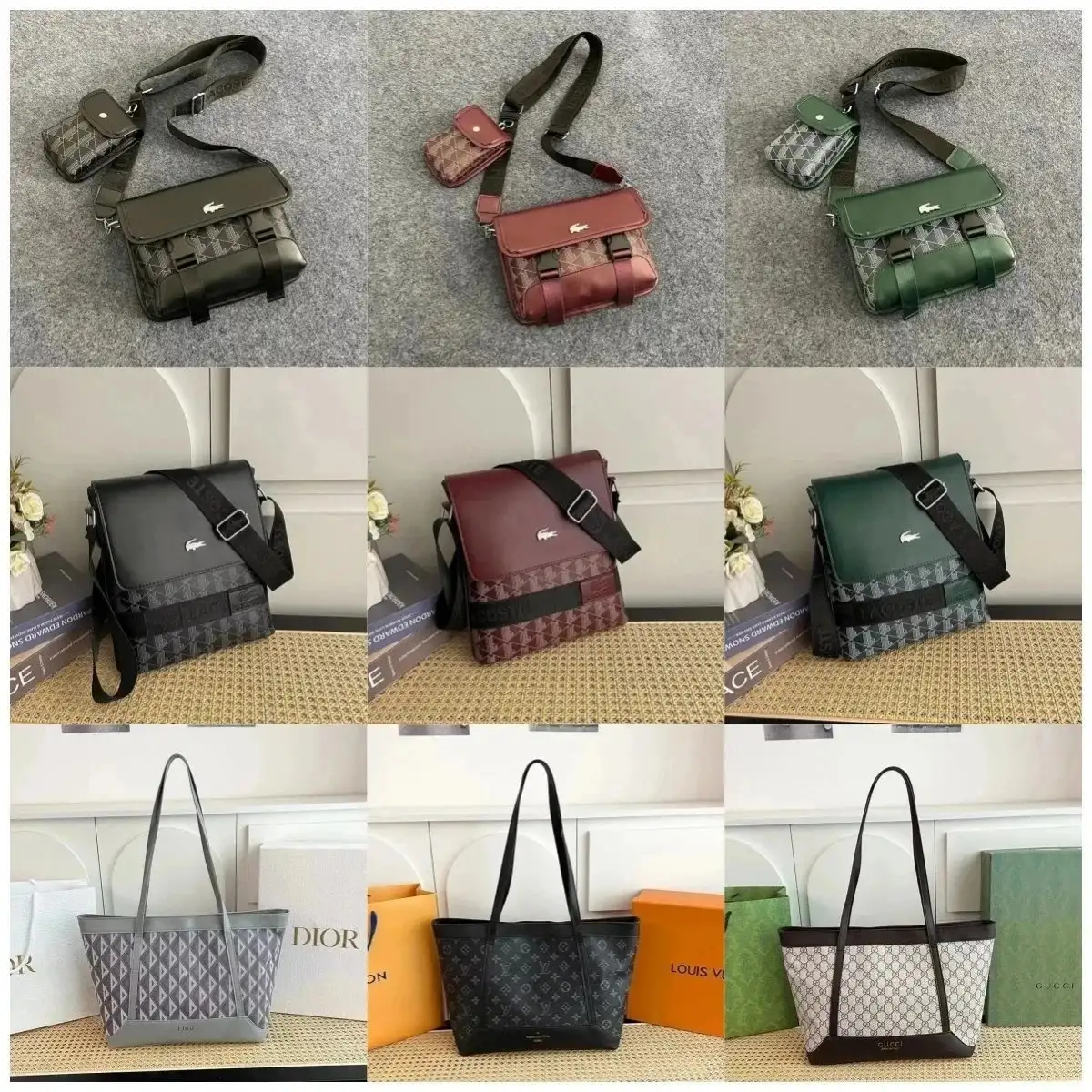Lacoste & Louis Vuitton Crossbody & Tote Bags