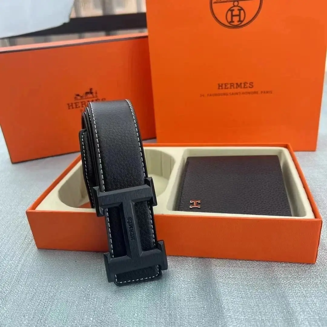 Louis Vuitton Damier Ebene Belt & Wallet / Gucci GG Supreme Belt & Wallet / Hermès H Buckle Belt & Wallet / Salvatore Ferragamo Gancini Belt & Wallet 2